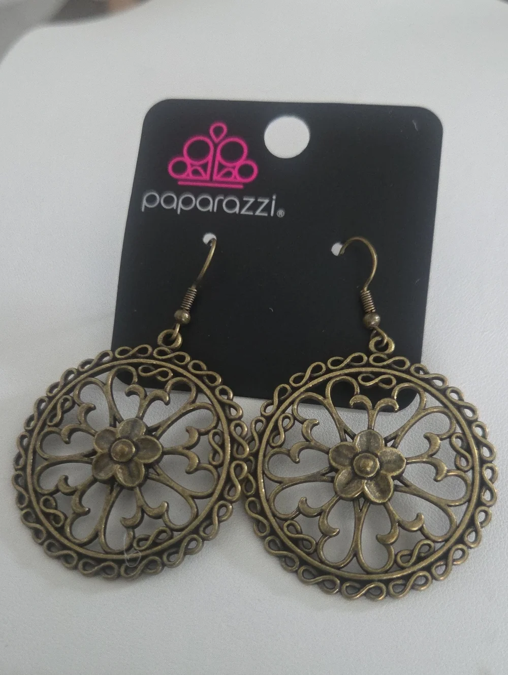 Paparazzi Floral Fortunrs Brass Earrings NWT